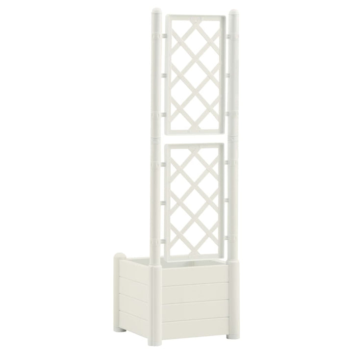 plantekasse med espalier 43x43x142 cm PP hvid
