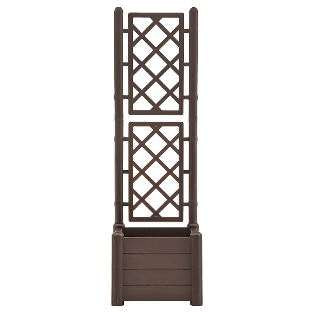 plantekasse med espalier 43x43x142 cm PP mokkafarvet
