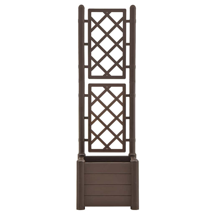 plantekasse med espalier 43x43x142 cm PP mokkafarvet