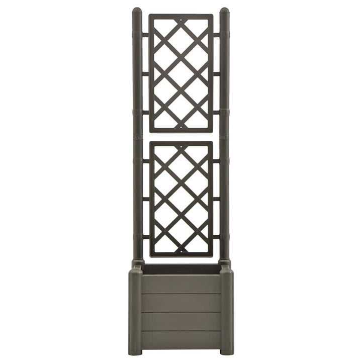 plantekasse med espalier 43x43x142 cm PP antracitgrå