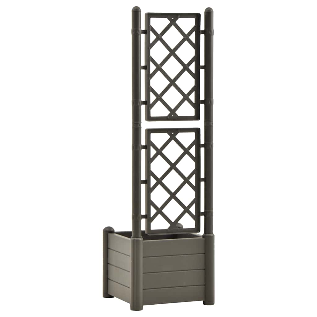 plantekasse med espalier 43x43x142 cm PP antracitgrå