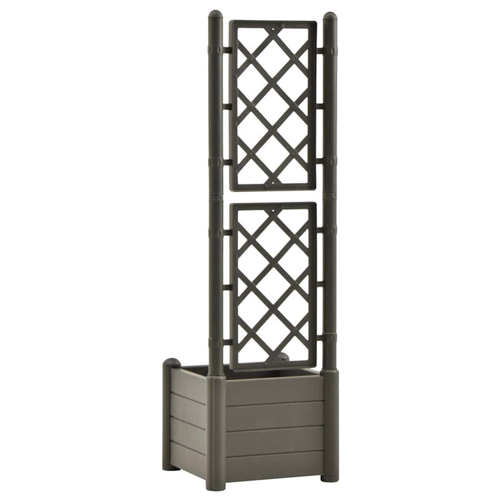 plantekasse med espalier 43x43x142 cm PP antracitgrå