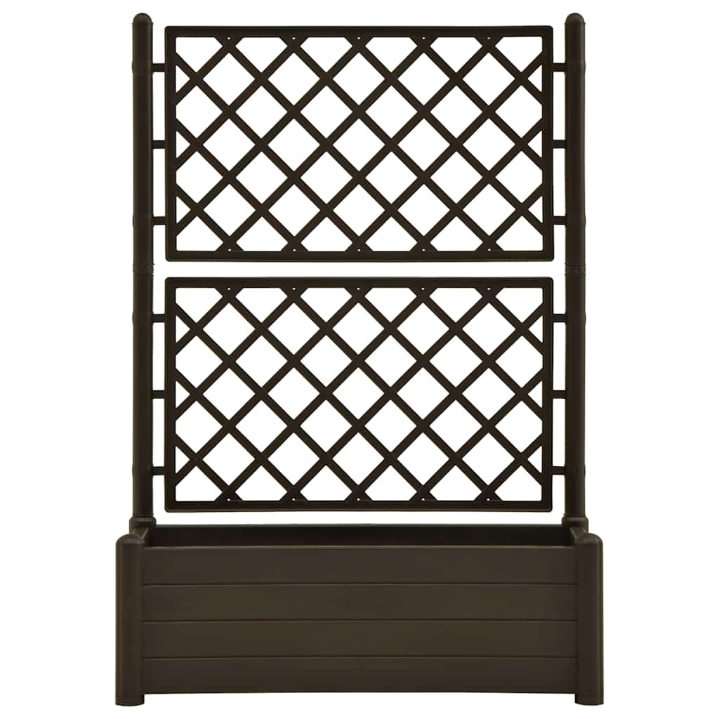 plantekasse med espalier 100x43x142 cm PP mokkafarvet
