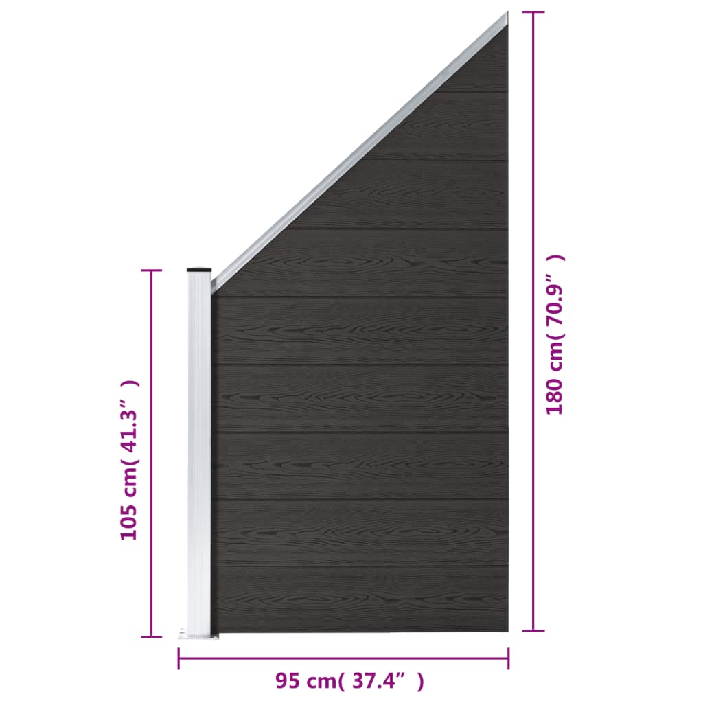 hegnspanel 95x(105-180) cm WPC sort