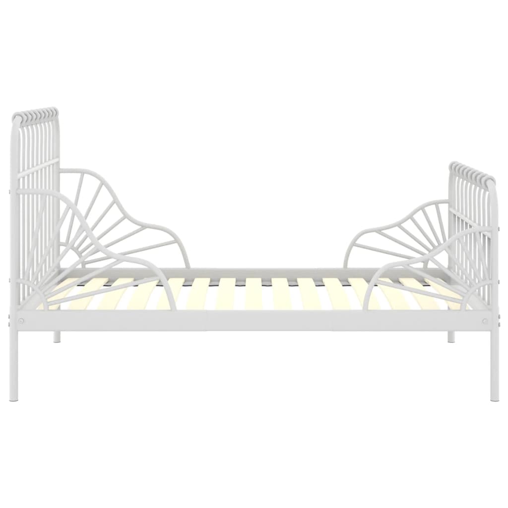 udvideligt sengestel 80x130/200 cm metal hvid
