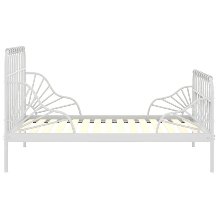udvideligt sengestel 80x130/200 cm metal hvid