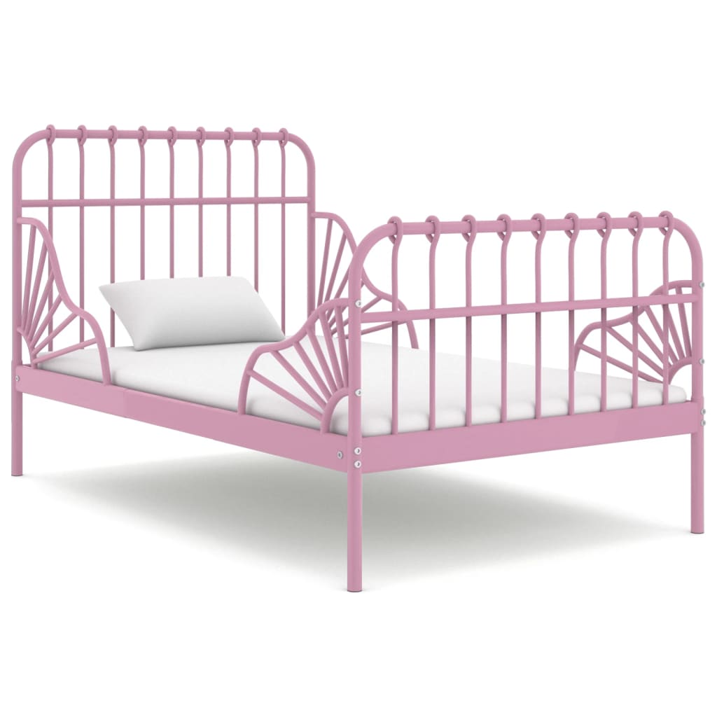 udvideligt sengestel 80x130/200 cm metal pink