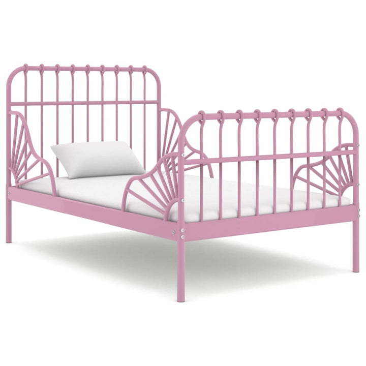 udvideligt sengestel 80x130/200 cm metal pink