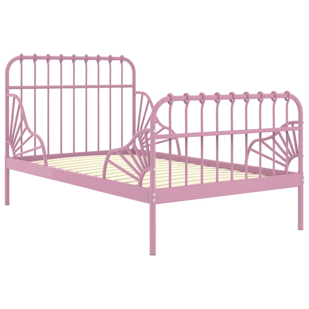 udvideligt sengestel 80x130/200 cm metal pink