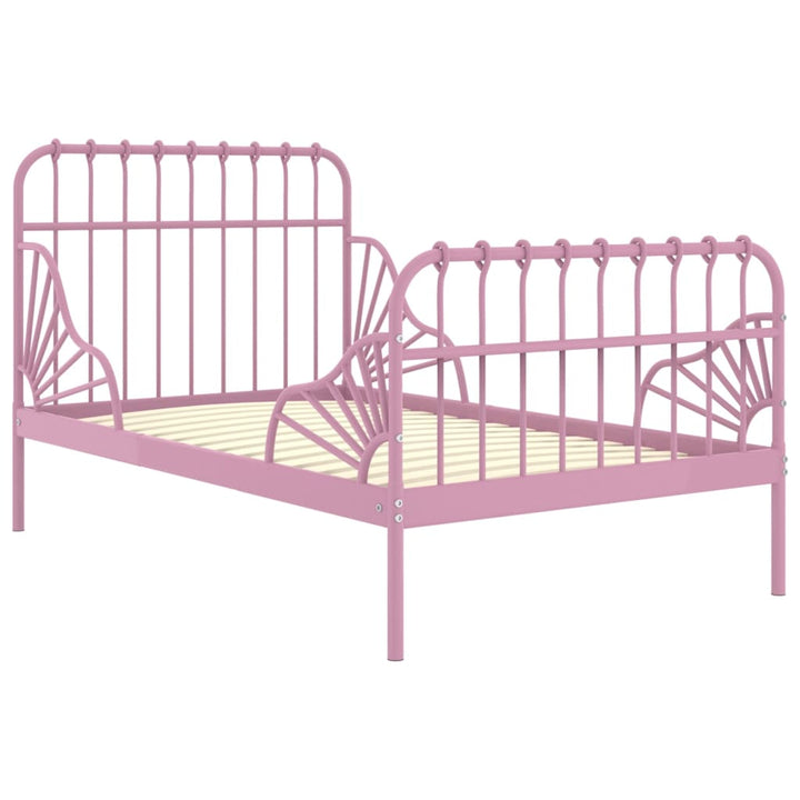 udvideligt sengestel 80x130/200 cm metal pink