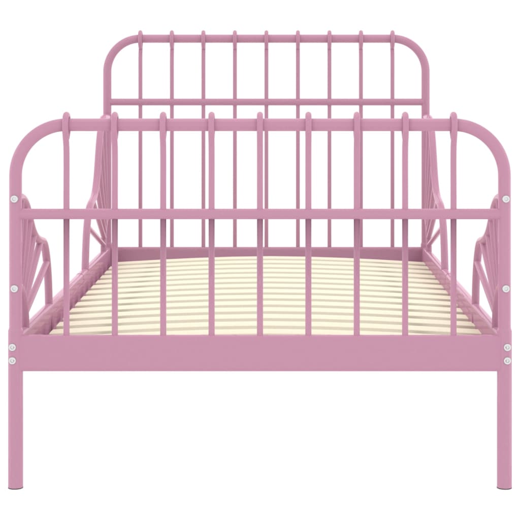 udvideligt sengestel 80x130/200 cm metal pink