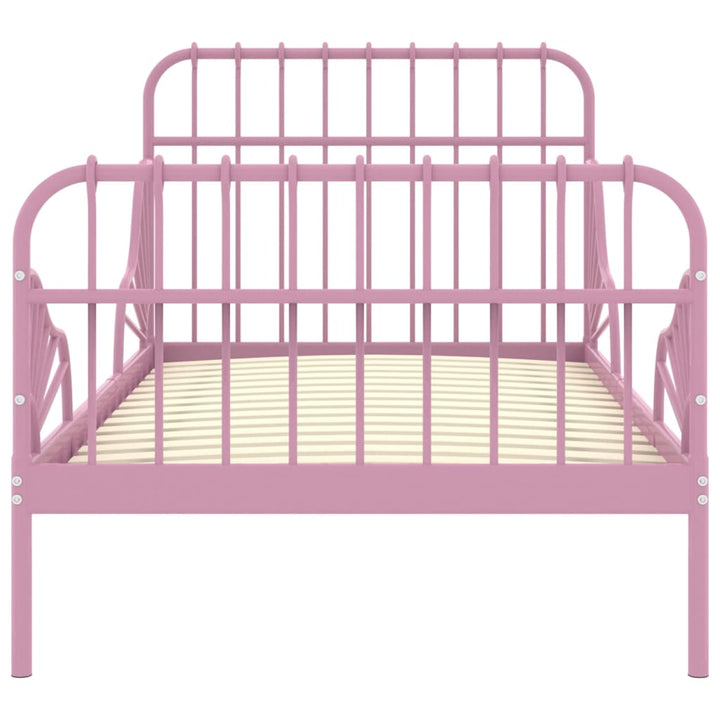 udvideligt sengestel 80x130/200 cm metal pink