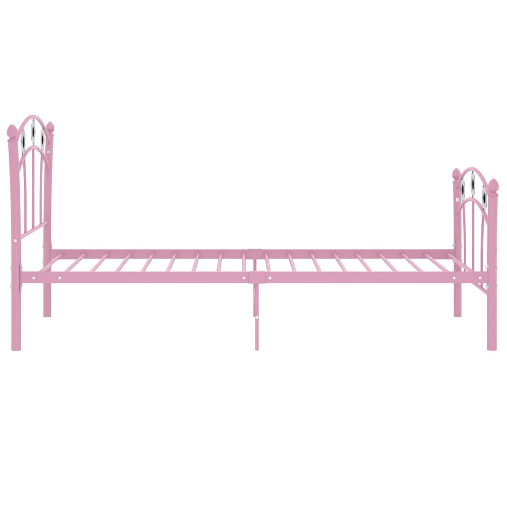 sengestel 90x200 fodbolddesign metal pink