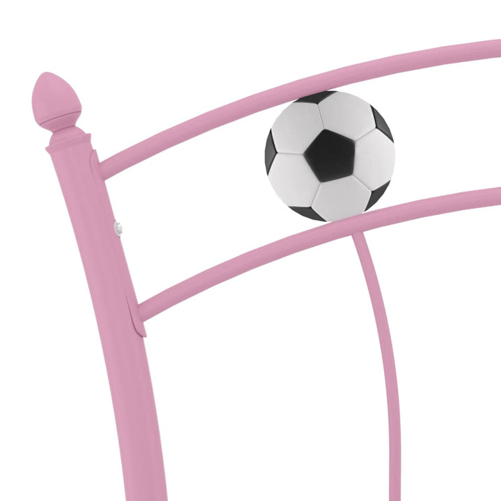 sengestel 90x200 fodbolddesign metal pink