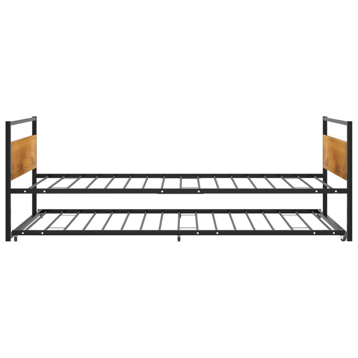 sengeramme med udtræk 90x200 cm metal sort