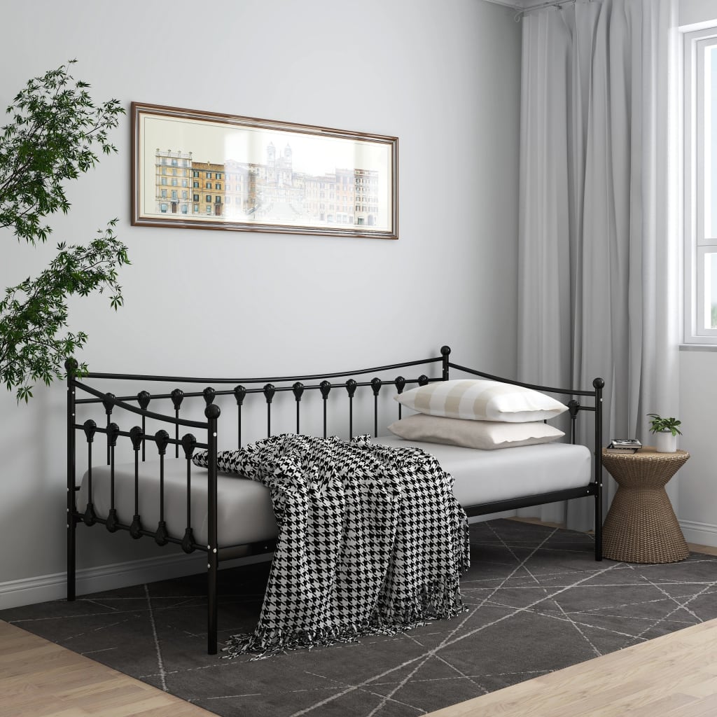 sengestel til sovesofa 90x200 cm metal sort