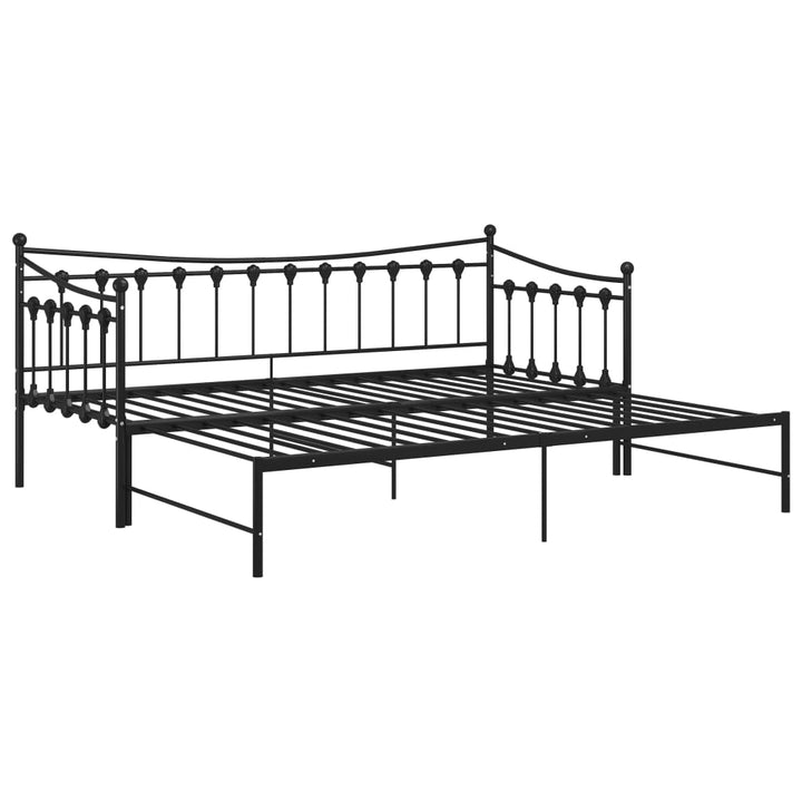 sengestel til udtræksseng 90x200 cm metal sort