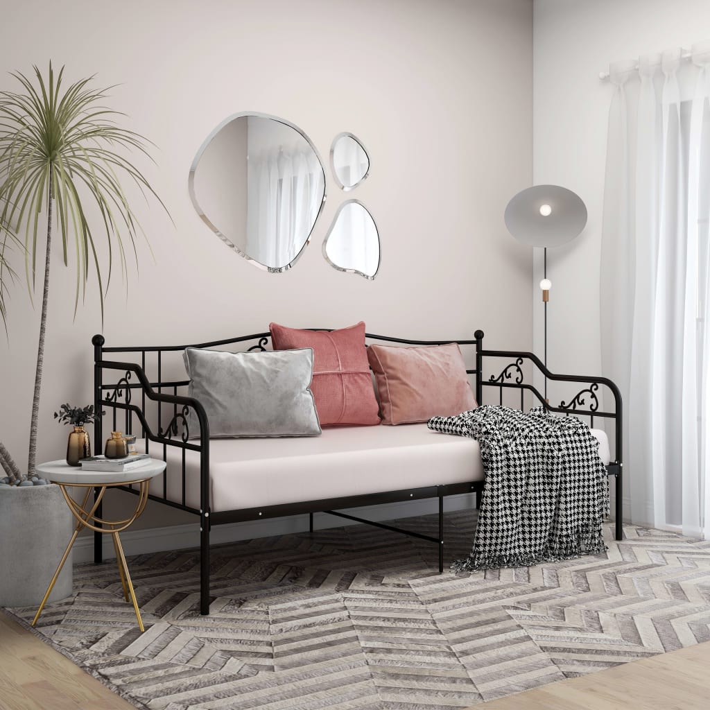 sengestel til sovesofa 90x200 cm metal sort