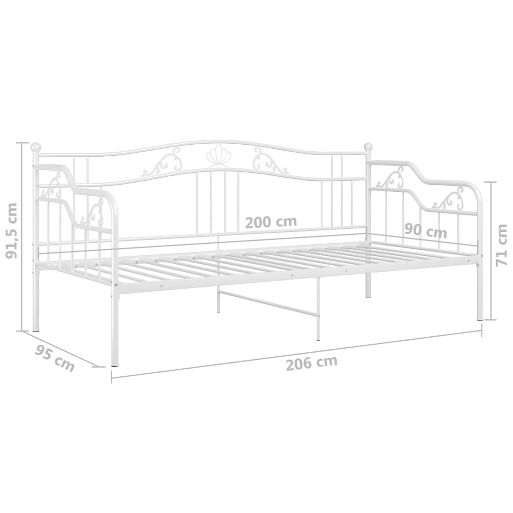 sengestel til sovesofa 90x200 cm metal hvid