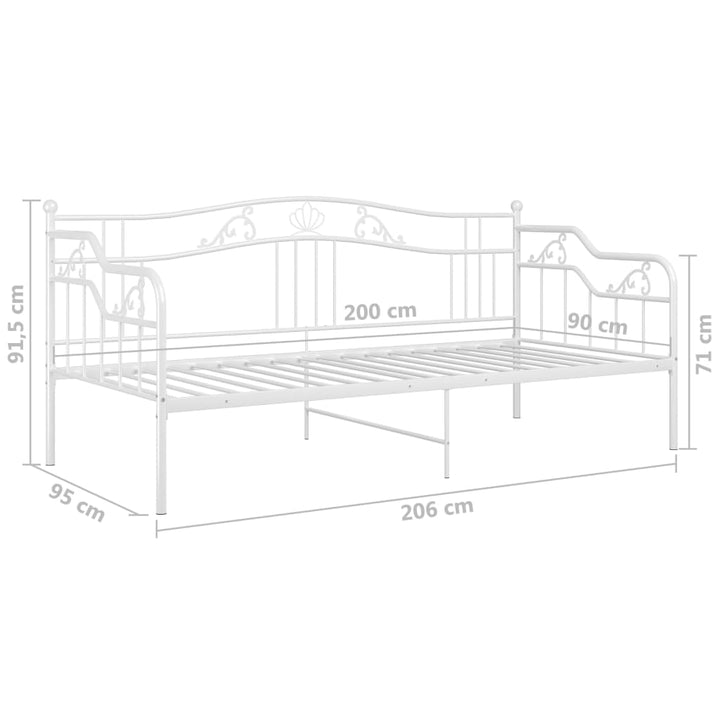 sengestel til sovesofa 90x200 cm metal hvid