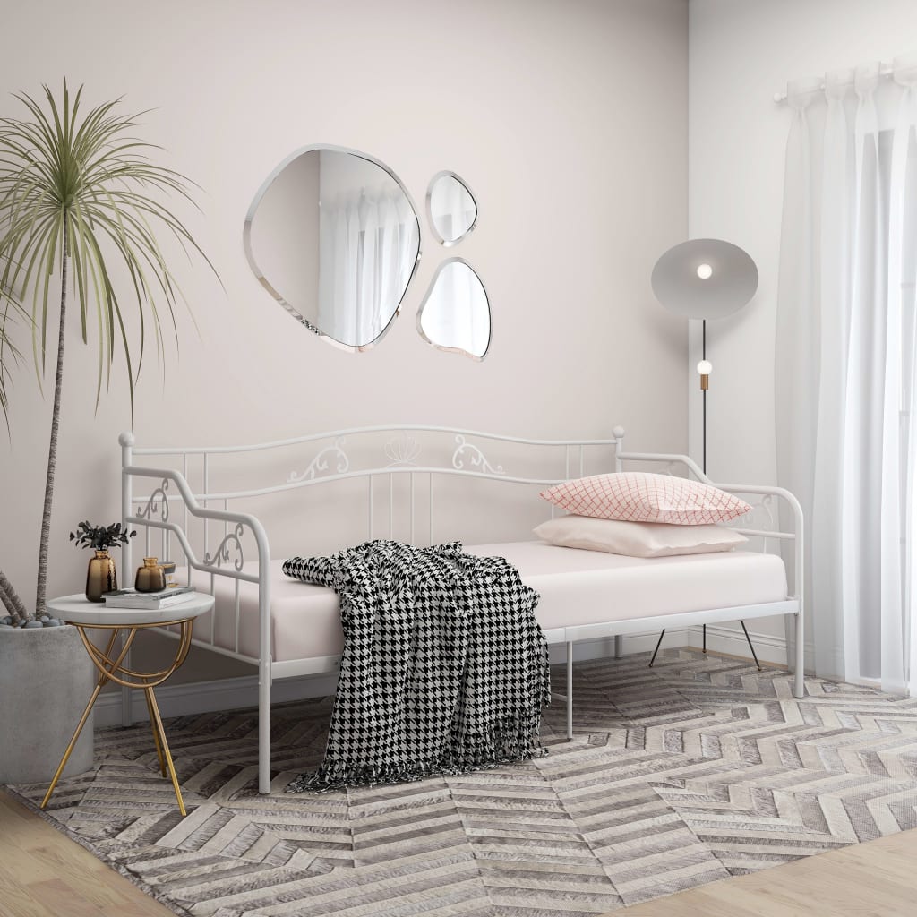 sengestel til sovesofa 90x200 cm metal hvid