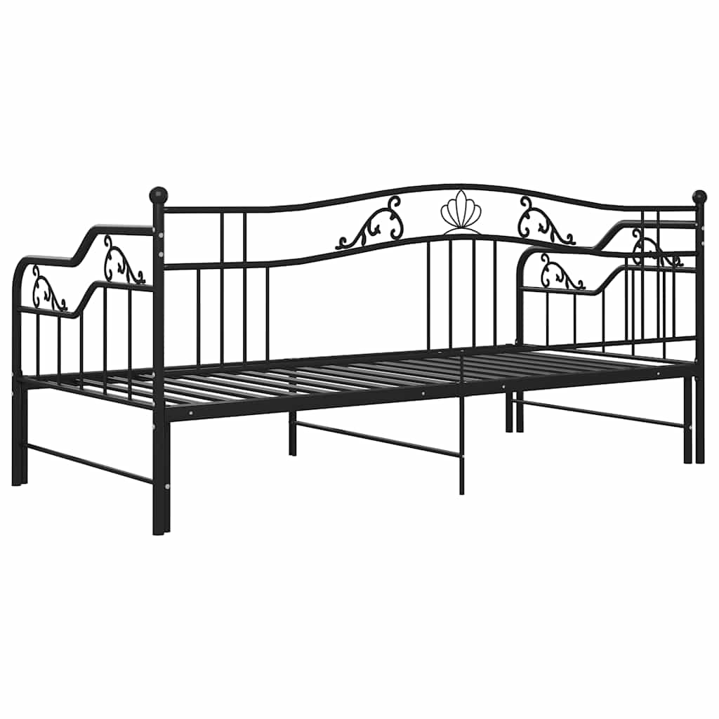 sengestel til udtræksseng 90x200 cm metal sort