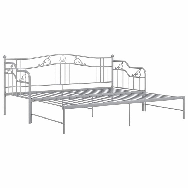 sengestel til udtræksseng 90x200 cm metal grå