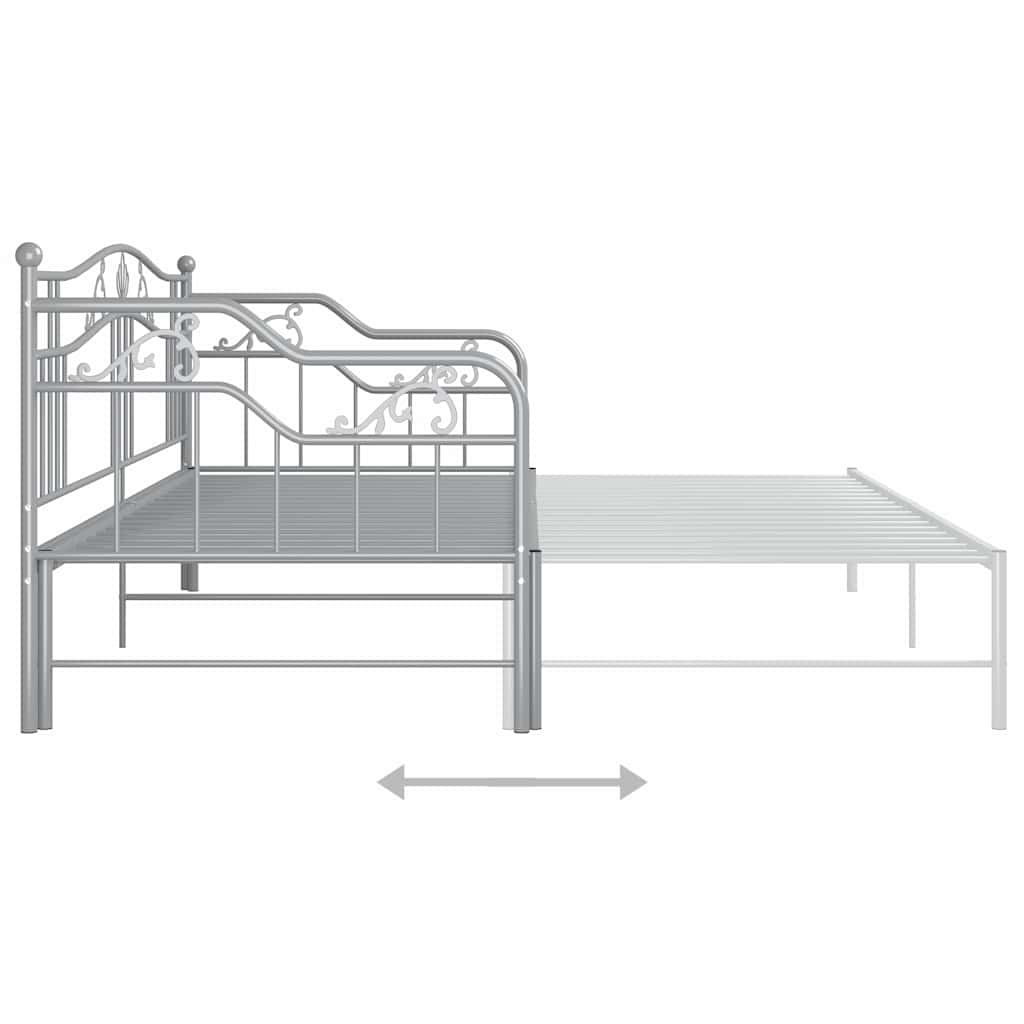 sengestel til udtræksseng 90x200 cm metal grå