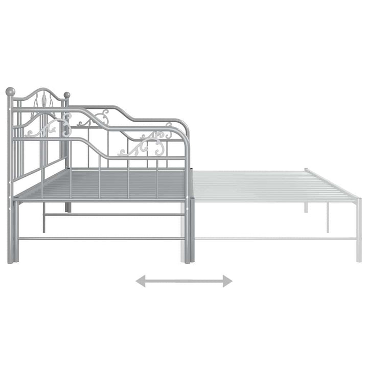 sengestel til udtræksseng 90x200 cm metal grå