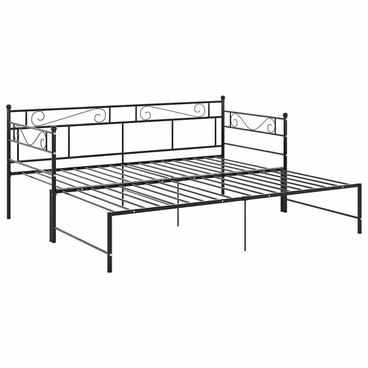 sengestel til udtræksseng 90x200 cm metal sort
