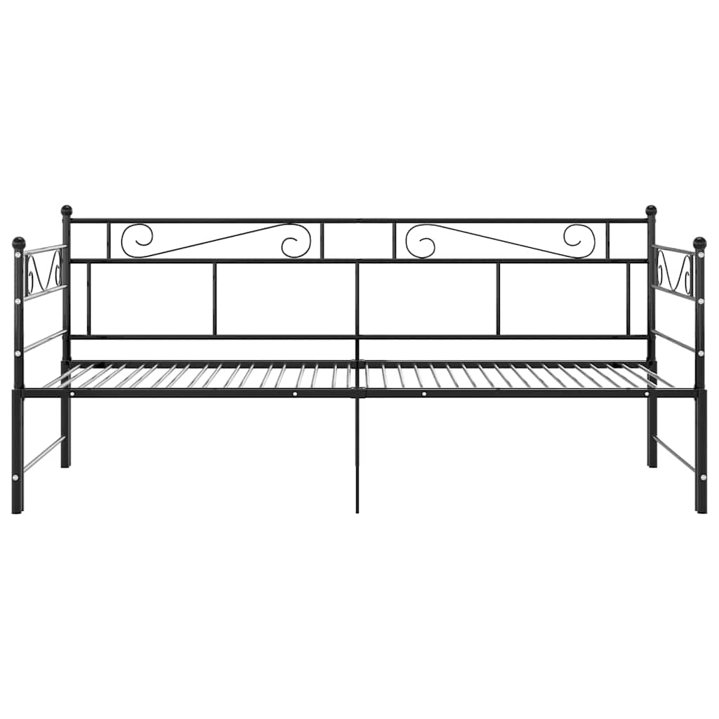 sengestel til udtræksseng 90x200 cm metal sort