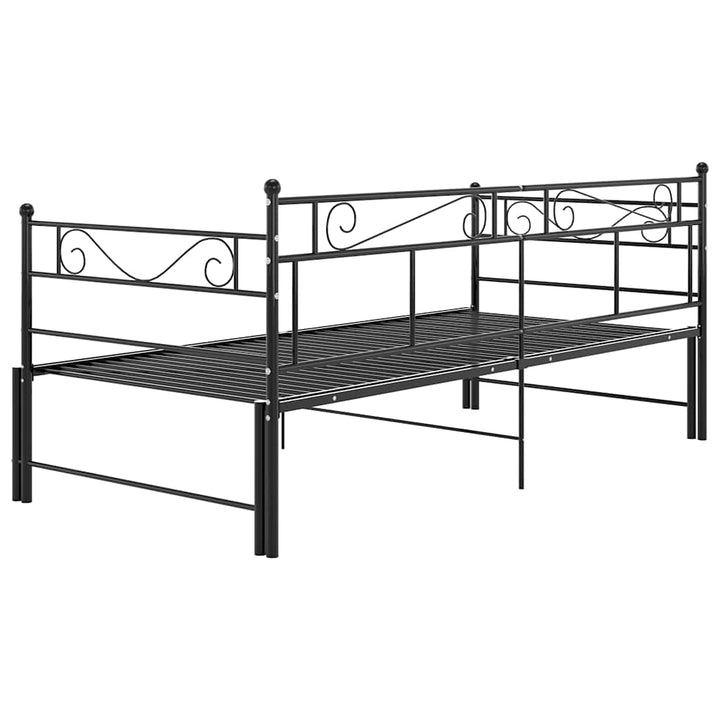 sengestel til udtræksseng 90x200 cm metal sort