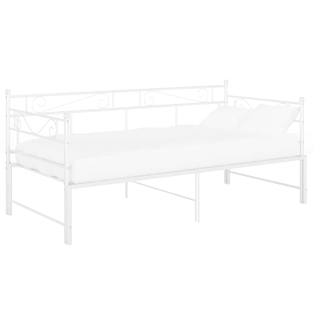 sengestel til udtræksseng 90x200 cm metal hvid
