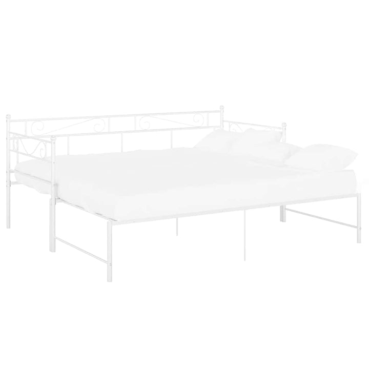 sengestel til udtræksseng 90x200 cm metal hvid