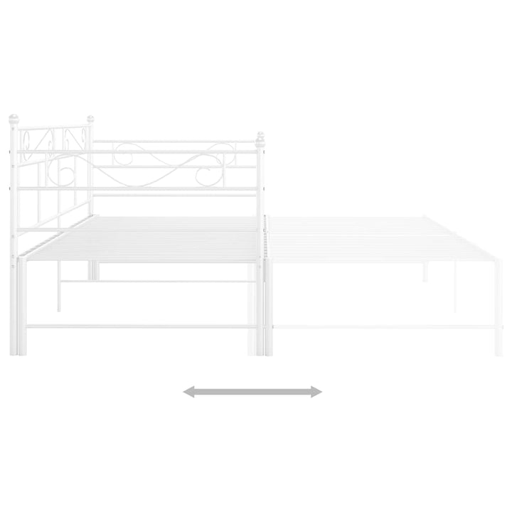 sengestel til udtræksseng 90x200 cm metal hvid