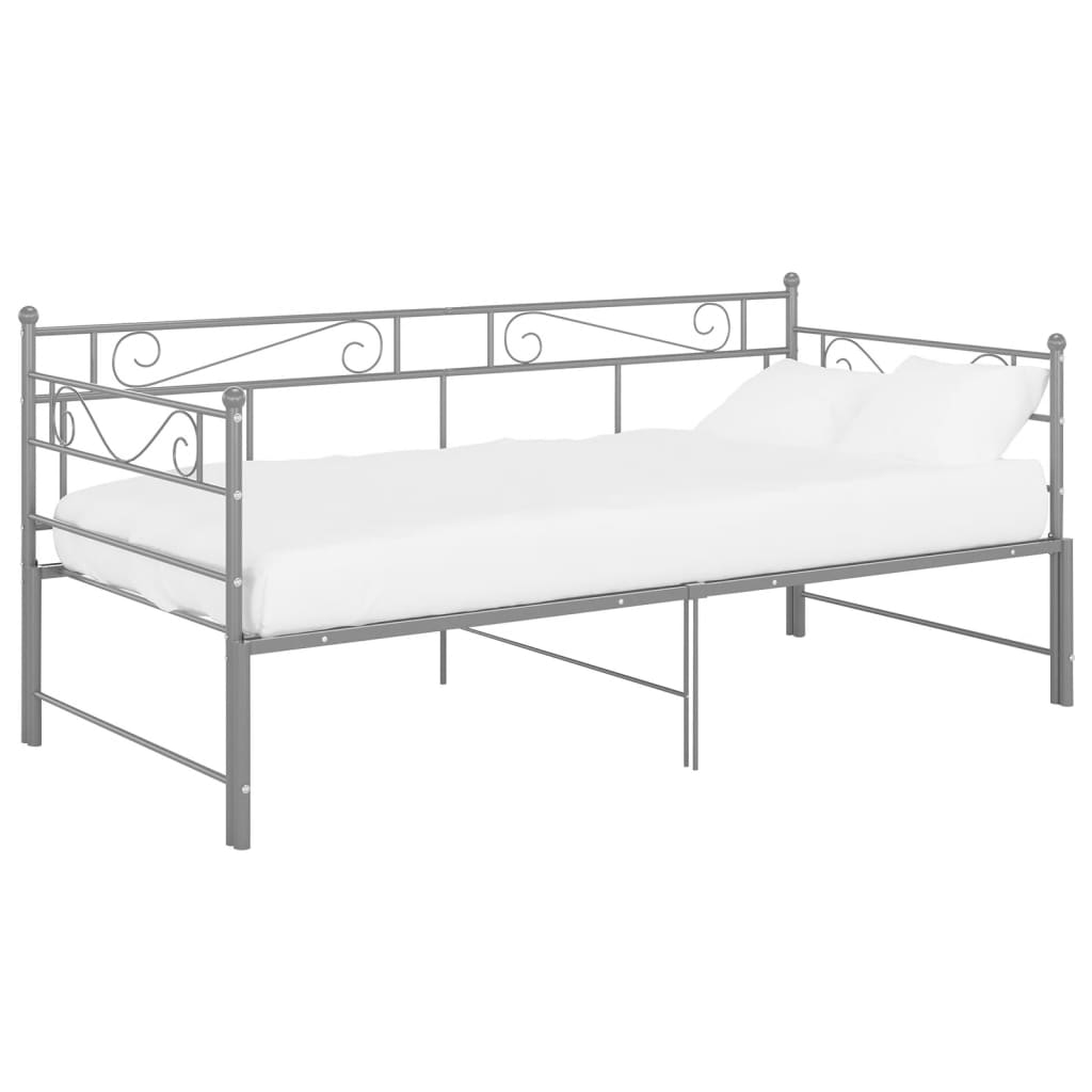 sengestel til udtræksseng 90x200 cm metal grå