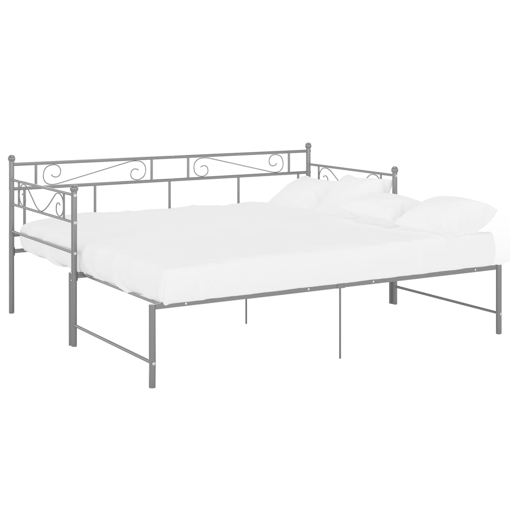 sengestel til udtræksseng 90x200 cm metal grå