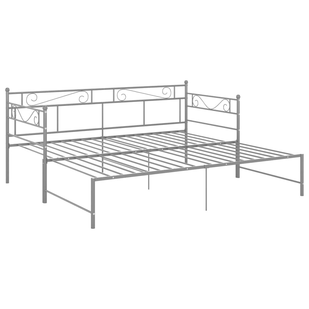 sengestel til udtræksseng 90x200 cm metal grå
