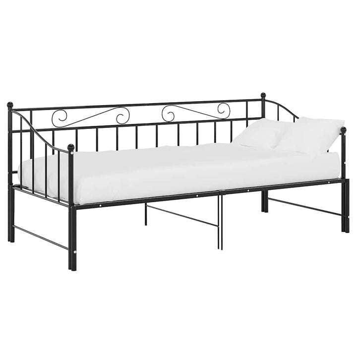 sengestel til udtræksseng 90x200 cm metal sort