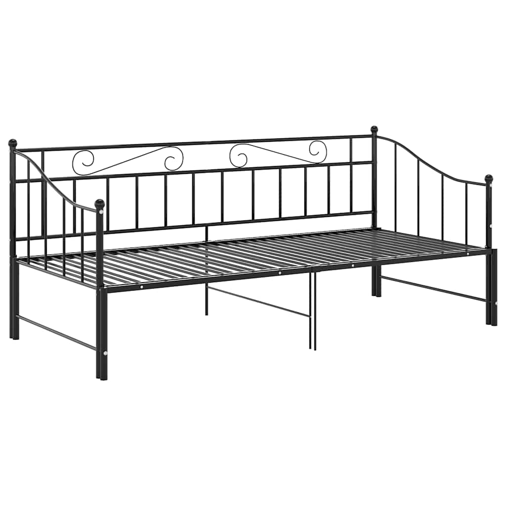 sengestel til udtræksseng 90x200 cm metal sort