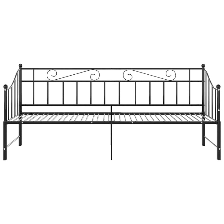 sengestel til udtræksseng 90x200 cm metal sort