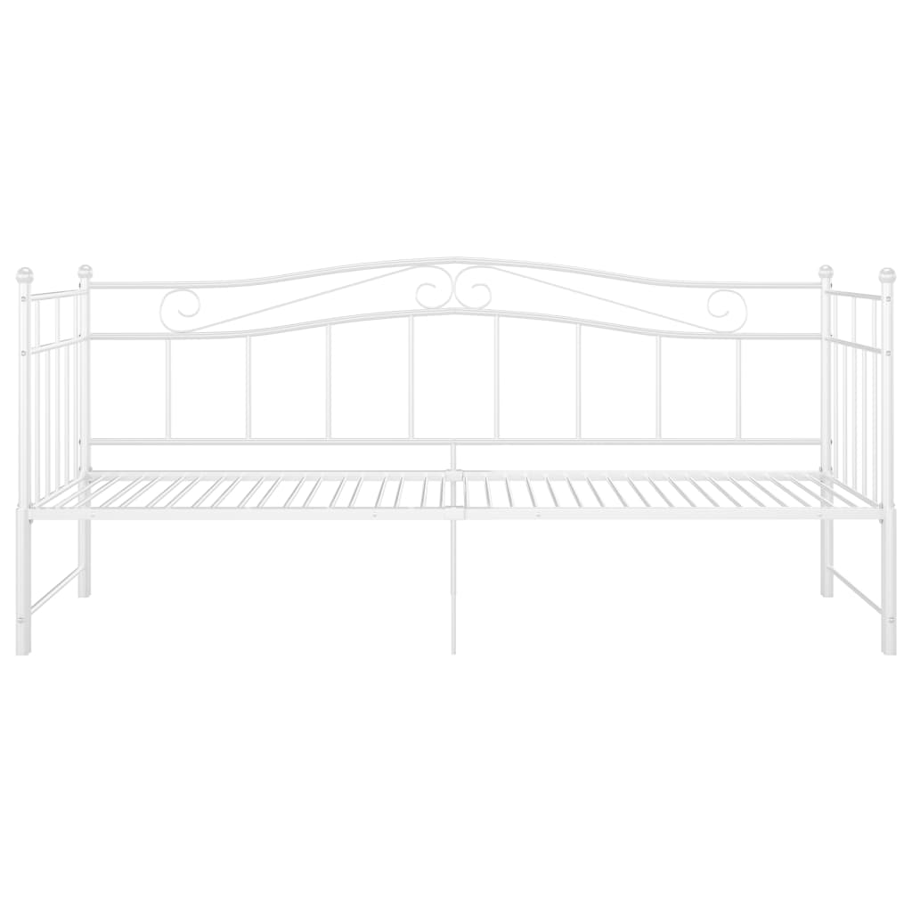 sengestel til udtræksseng 90x200 cm metal hvid