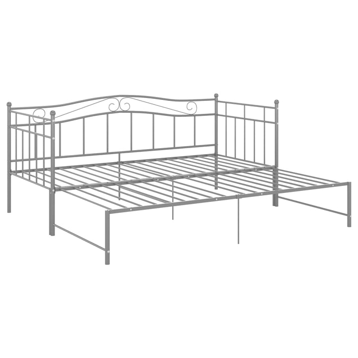 sengestel til udtræksseng 90x200 cm metal grå