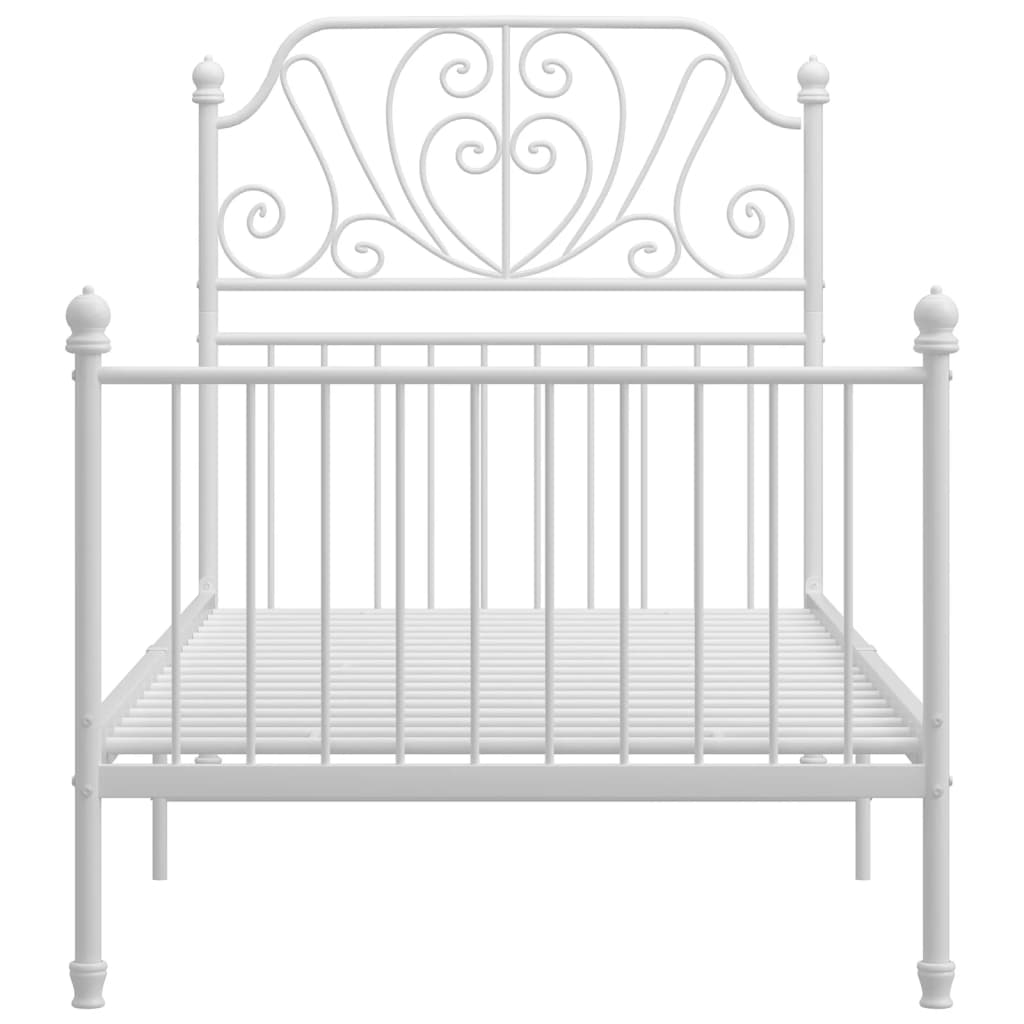 sengestel 90x200 cm metal hvid
