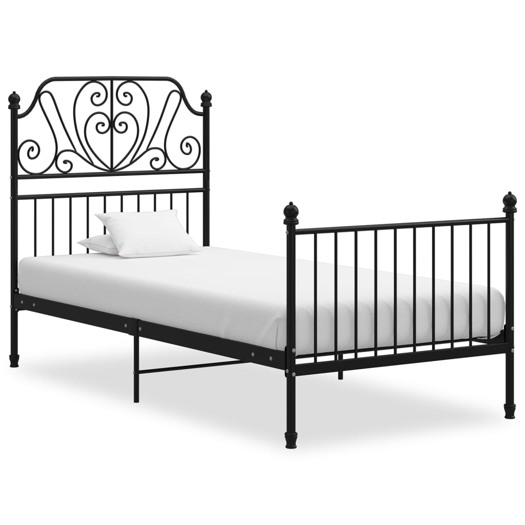 sengestel 100x200 cm metal sort