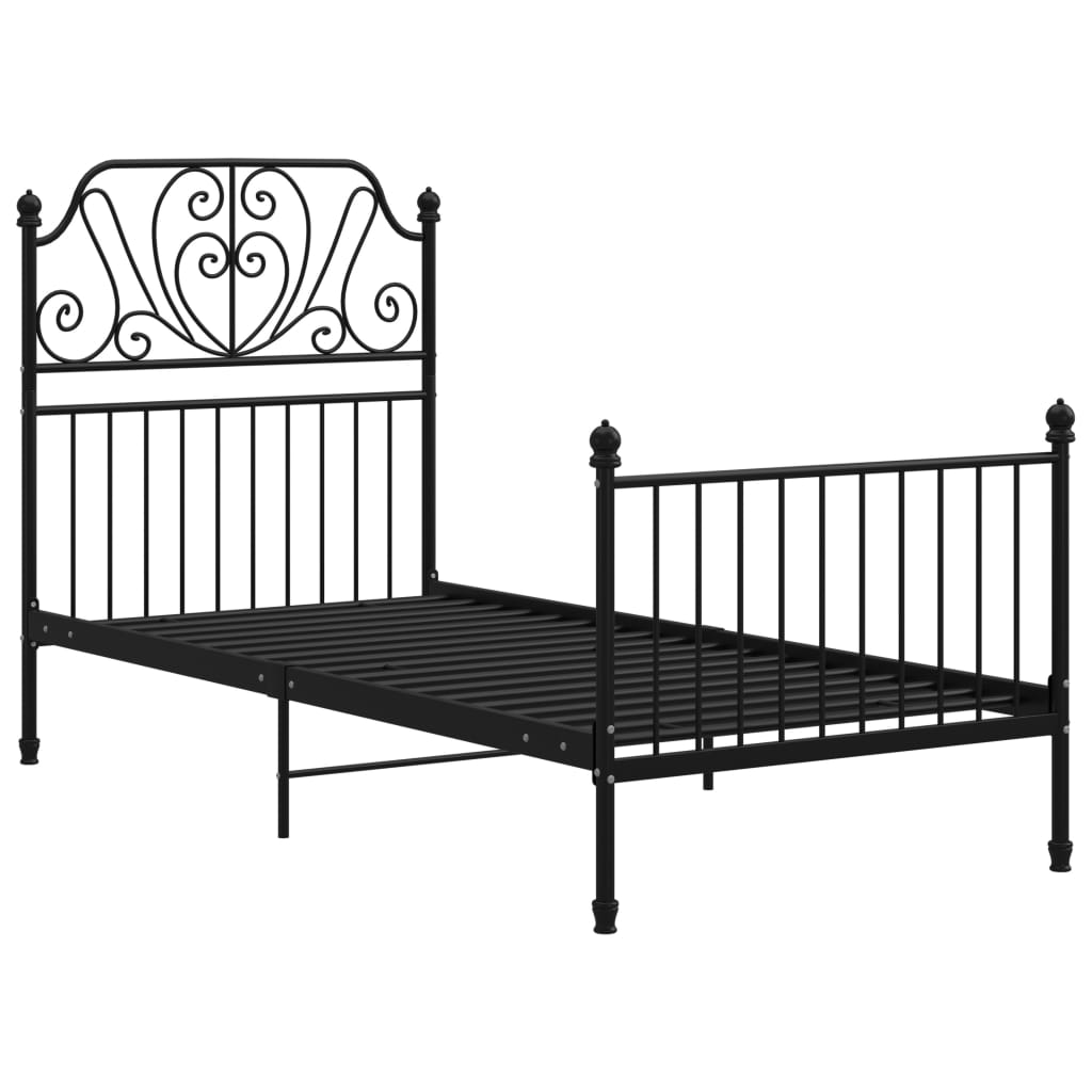 sengestel 100x200 cm metal sort