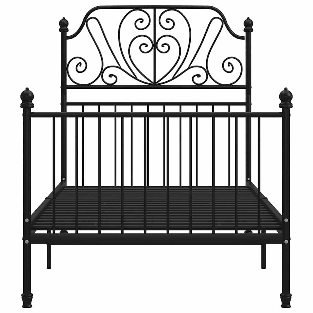 sengestel 100x200 cm metal sort