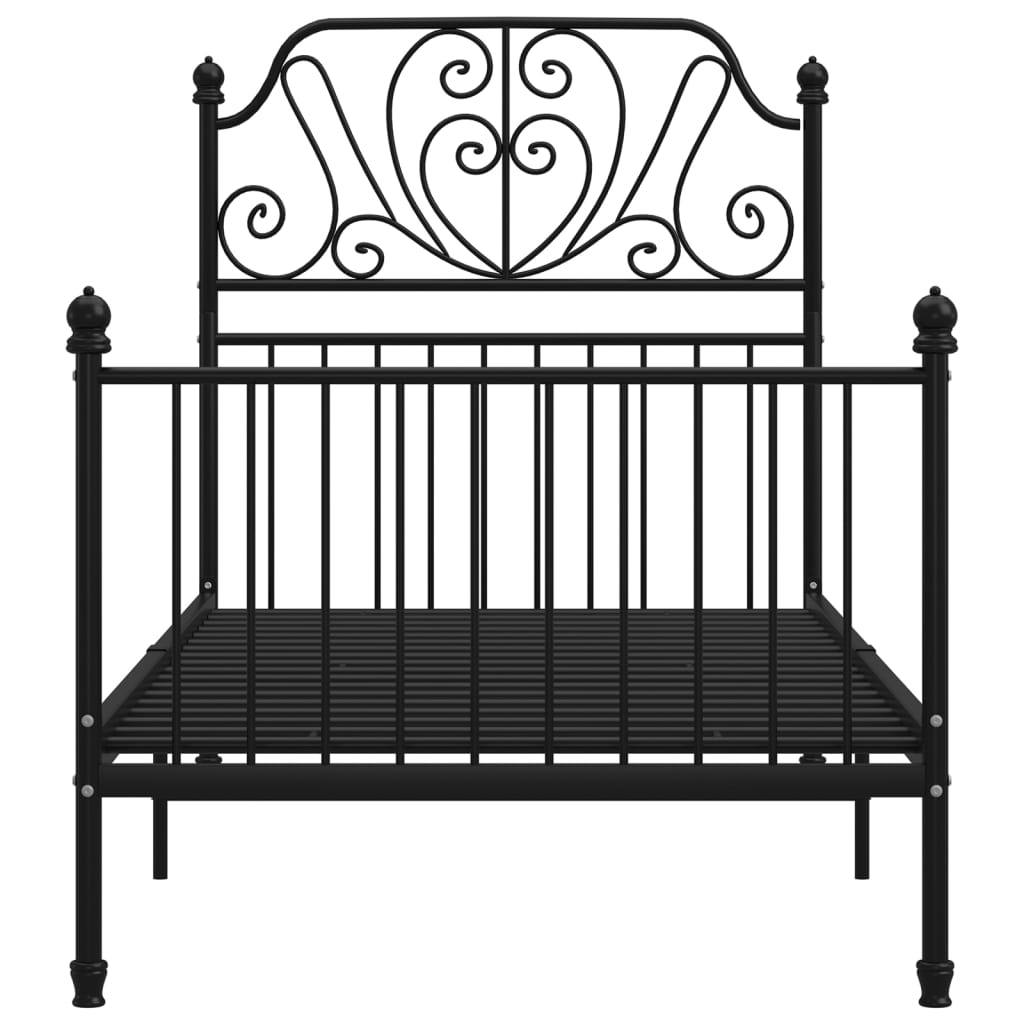 sengestel 100x200 cm metal sort