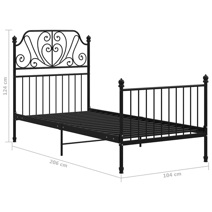 sengestel 100x200 cm metal sort