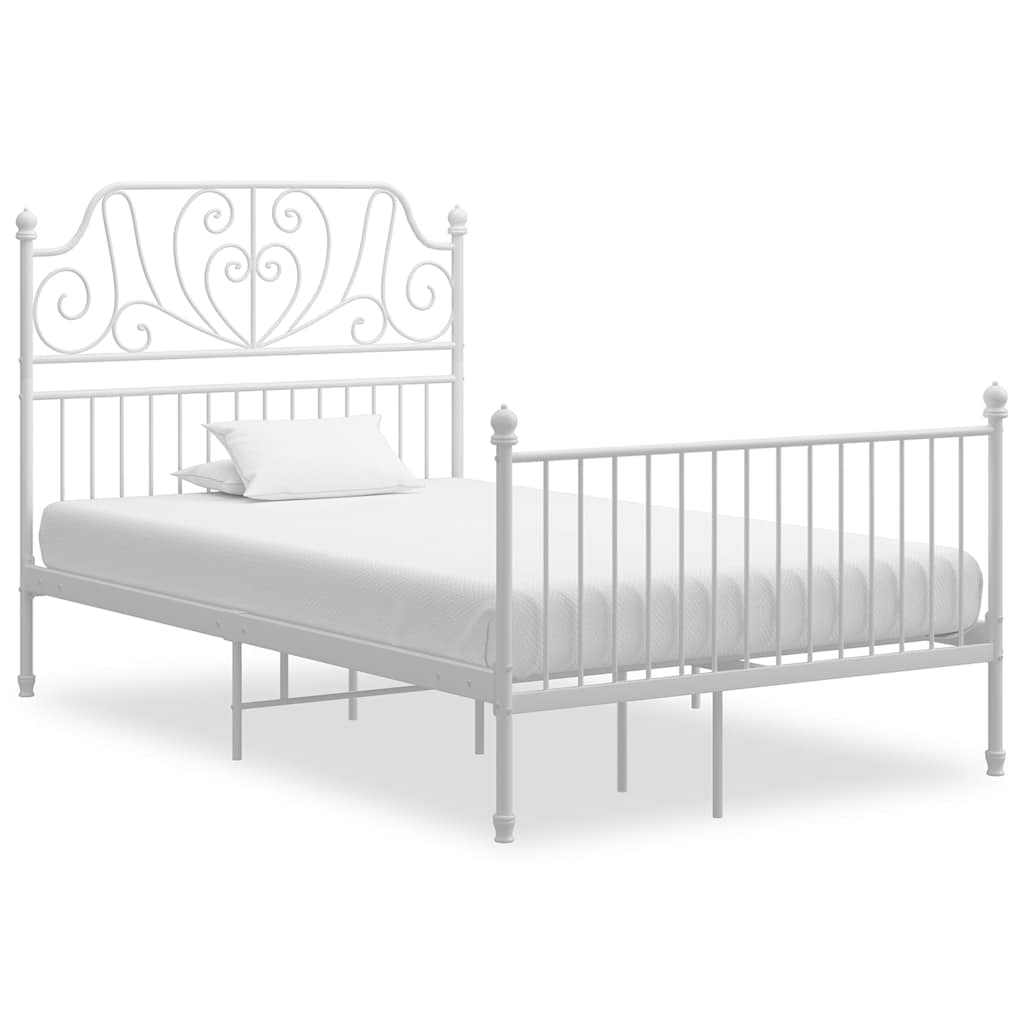 sengestel 120x200 cm metal hvid